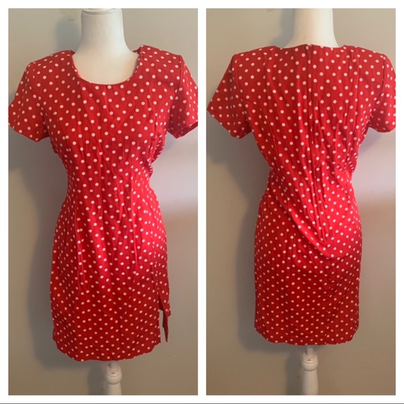 Vintage Dresses & Skirts - Jennifer James Vintage Retro Polka Dot Mini Dress